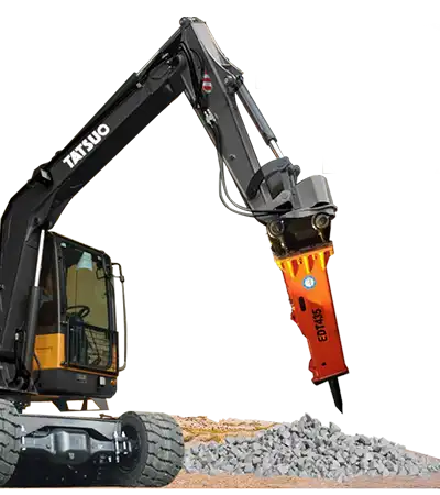 Excavator Tatsuo dengan attachment Breaker